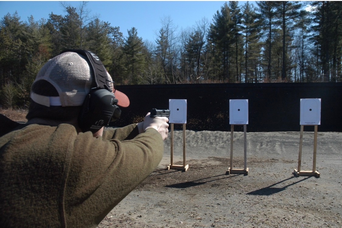 Firearm training at outdoor range